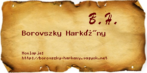 Borovszky Harkány névjegykártya